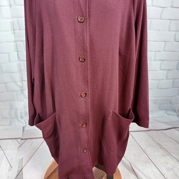 OSOS women's long sleeve stretch button front cardigan size 20 pockets NWT b24 - Picture 6 of 10